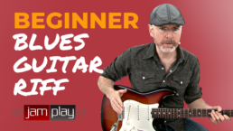 Beginner blues guitar riff lesson YouTube Thumbnail